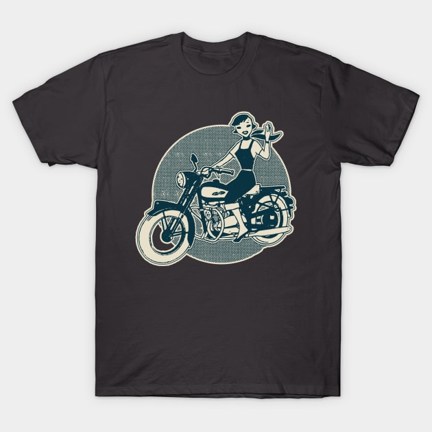 Vintage Japan Motorcycle Rider T-Shirt by Kujo Vintage